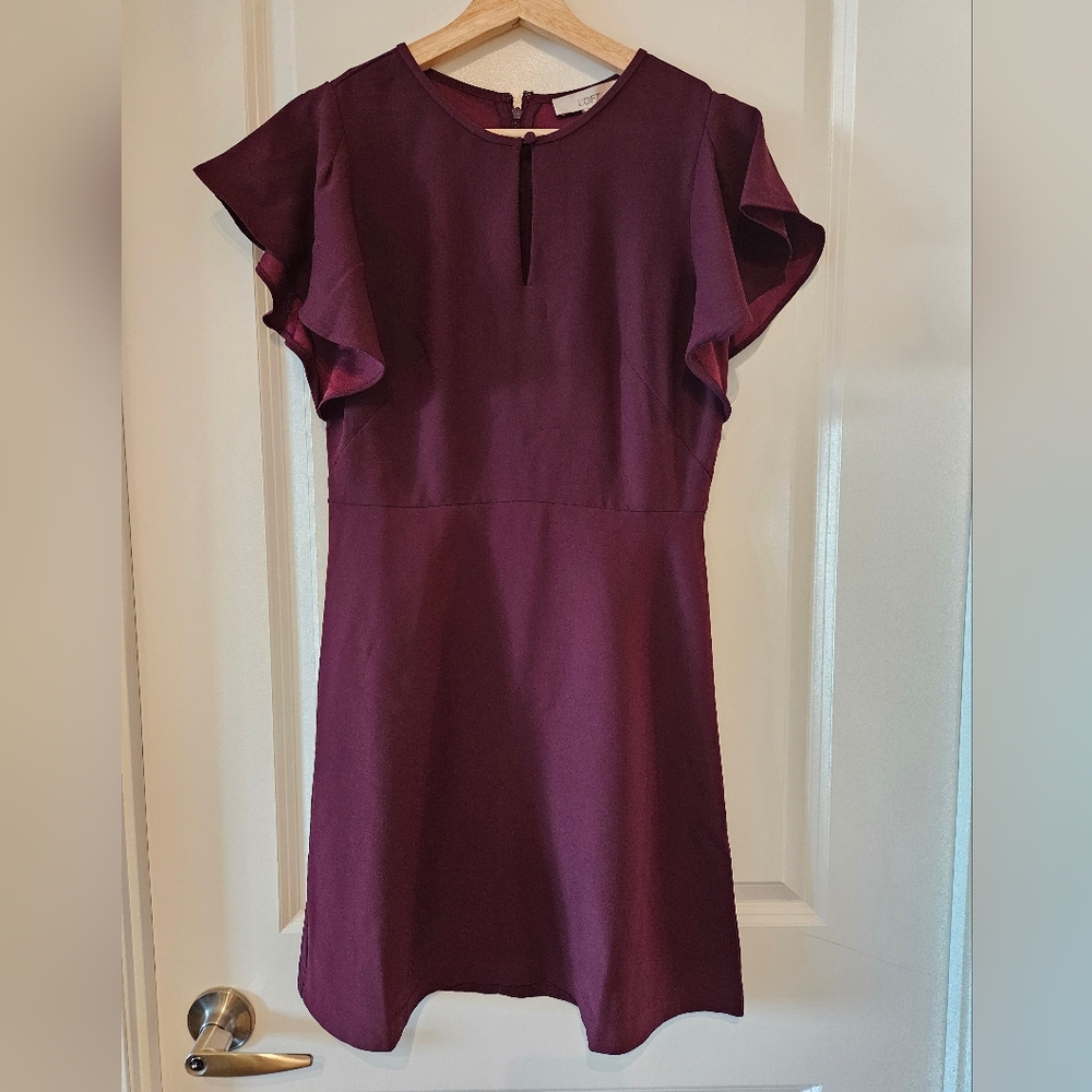 LOFT | Purple Fit & Flare Dress